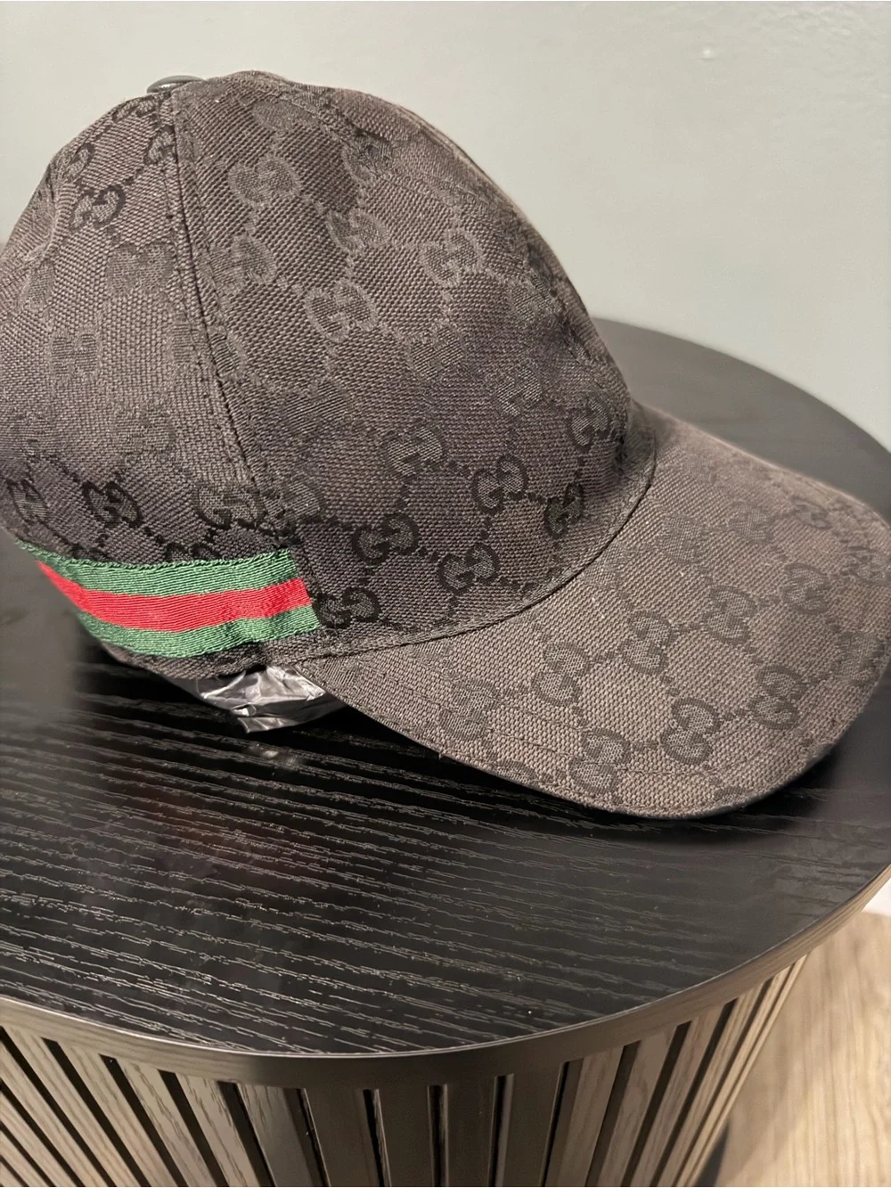 Authentic GG Monogram Cap with Red and Green Stripe